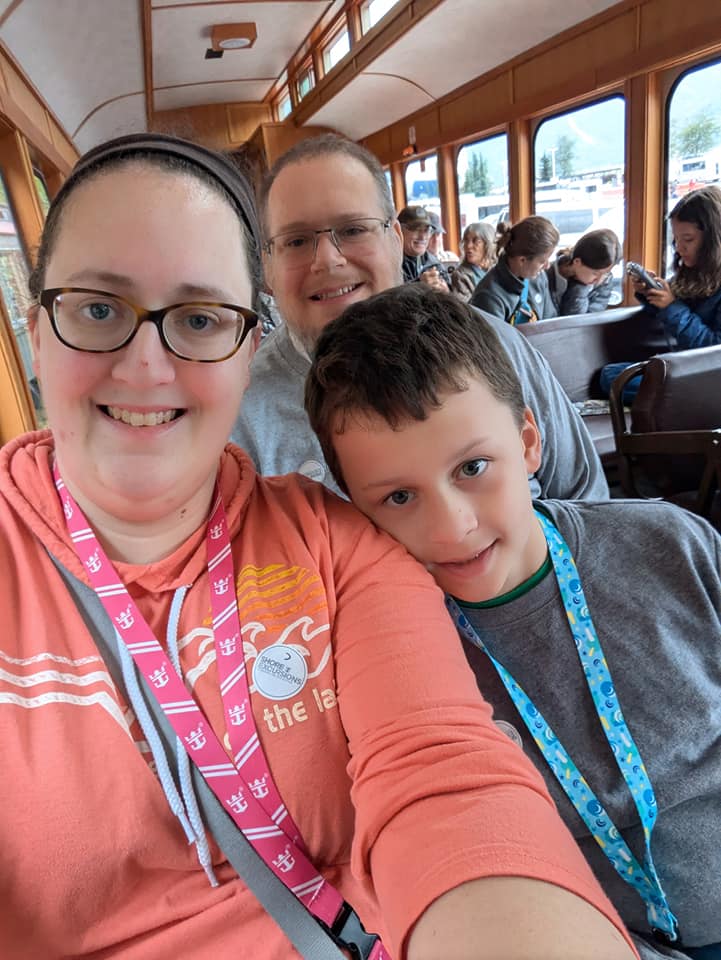 The Ernst family on an Alaska cruise excursion